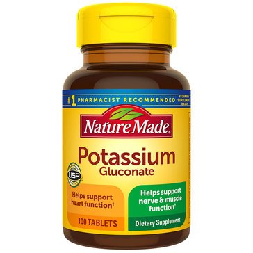 Nature Made Potassium Gluconate Tablets, 100-count