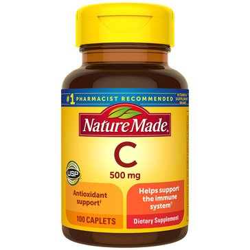 Nature Made 500mg Vitamin C Caplets, 100-count