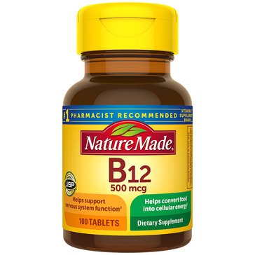 Nature Made 500mcg Vitamin B-12 Tablets, 100-count