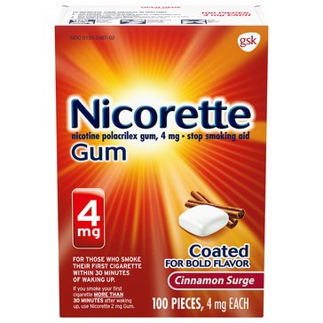 Nicorette Cinnamon Surge 4mg Nicotine Gum, 100-count