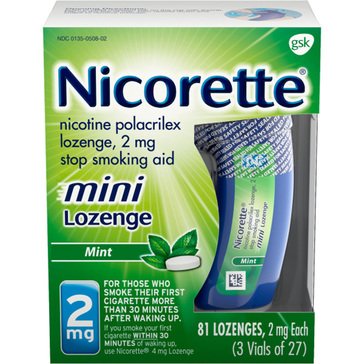 Nicorette Mini 2mg Mint Lozenges,  81-count