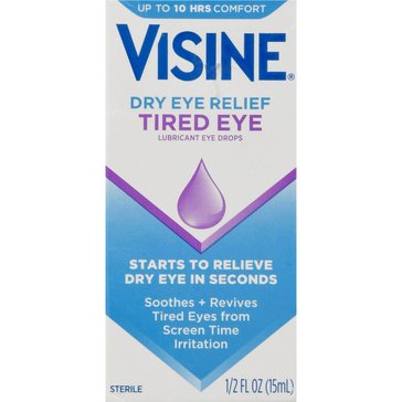 VISINE Dry Eye Relief Tired Eye Lubricant Eye Drops, 0.5oz