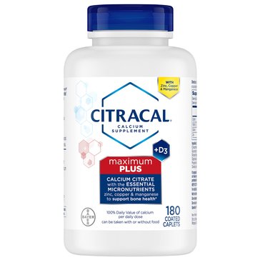 Citracal Calcium Plus Vitamin D Caplets, 180-count