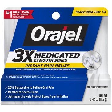 Orajel 3X Medicated For All Mouth Sores Gel, .42oz