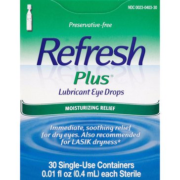 Refresh Plus Moisture Dry Eye Relief including Lasik Dryness, 30-count