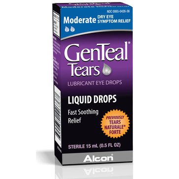 GenTeal Tears Moderate Lubricant Eye Drops for Dry Eye Symptom Relief,  .5 fl oz