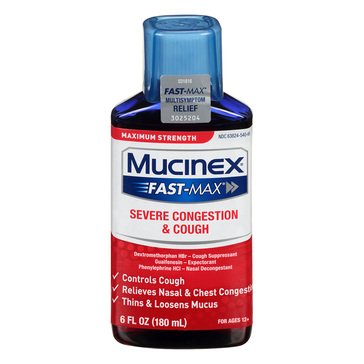 Mucinex Fast Max Maximum Strength Severe Congestion & Cough Relief 400mg Liquid, 6 fl oz