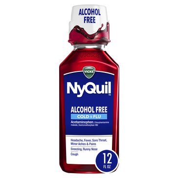 Vicks NyQuil Severe Cold & Flu Alchohol Free Nighttime, Berry, 12oz