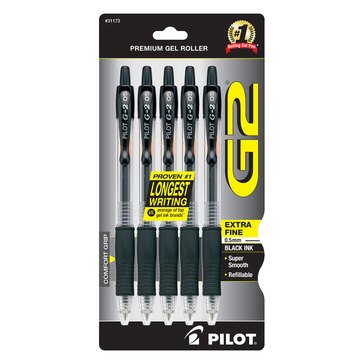 Pilot G-2 X Fine Black Ink Gel Pens, 5-count
