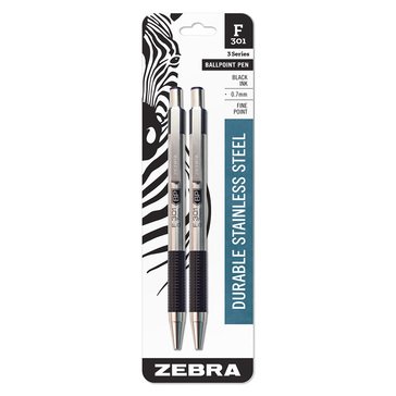 Zebra F-301 Retra-countable .7MM Ballpoint Pens, 2-count