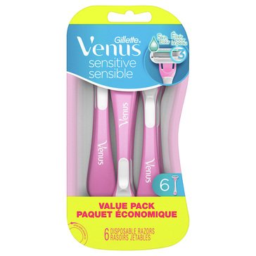 Gillette Venus Base Sensitive Disposable Razors 6-Count