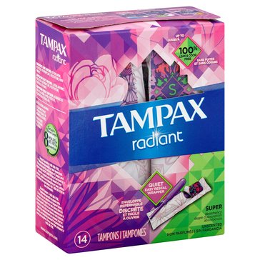 Tampax Radiant Super Absorbency, 14-count