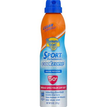 Banana Boat Sport CoolZone Clear SPF50 Sunscreen Spray, 6oz