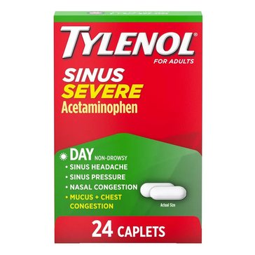 Tylenol Sinus Congestion & Pain Servere Daytime Non-Drowsey Caplets, 24-Count