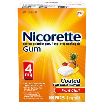 Nicorette Fruit Chill 4mg Stop-Smoking Gum, 20-count
