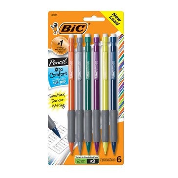 Bic Matic Grip .07MM #2 Mechanical Pencils, 6-count