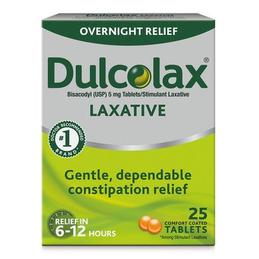 Dulcolax Overnight Relief Laxative Tablets, 25-count