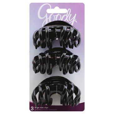 Goody Women's Classic Translucent Spindle Claw Clips 3-Count