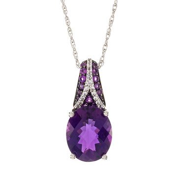 Sterling Silver Amethyst & White Topaz Pendant