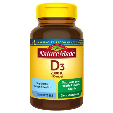 Nature Made Vitamin D 2000 IU Softgels, 250-Count