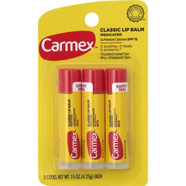 Carmex Original Flavor With Spf 15 3-Pack Sticks, .45oz
