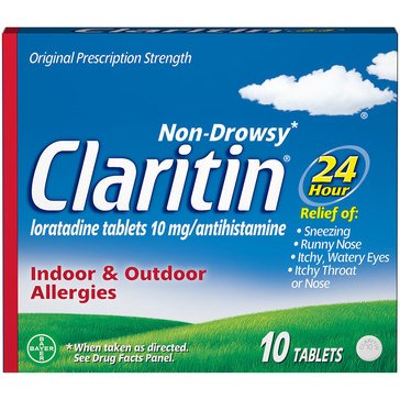 Claritin 24 Hour Non-Drowsy Original Strength Allergy Relief Tablets, 10-count