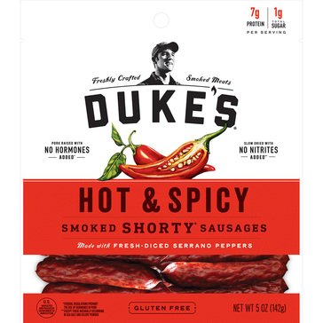 Duke's Hot & Spicy Shorty Smoked Sausages 5oz