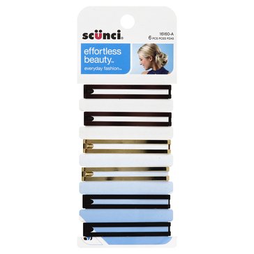 Scunci Super Grip Barrettes 6 Pack