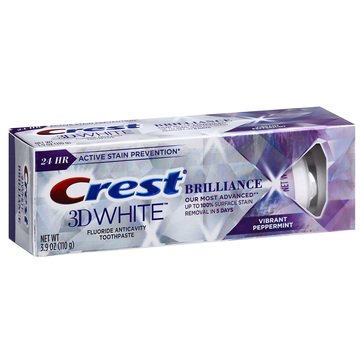 CREST 3D White Brilliance Vibrant Peppermint Toothpaste, 3.9oz