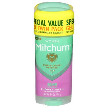 Mitchum Women Antiperspirant  Gel Shower Fresh 3.4oz Twin Pack