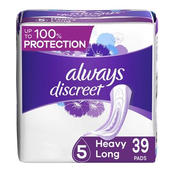 Always Discreet Maximum Long Pad, 39-Count