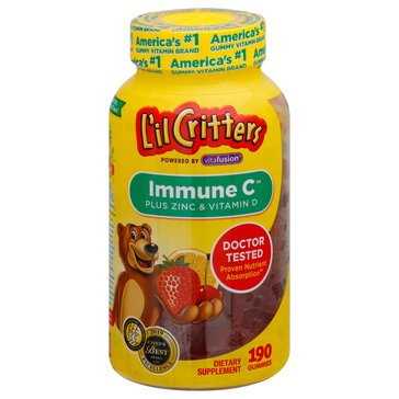 L'il Critters Immune C Plus Zinc Gummy 190 Count