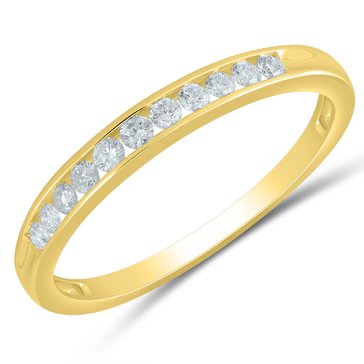 10K 1/5 cttw Round Diamond Band, Size 7