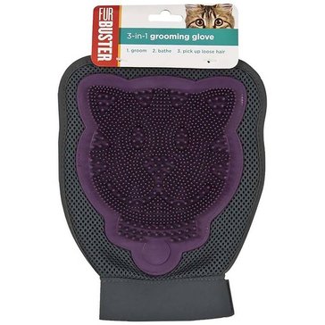 FURBUSTER CAT 3 IN 1 GROOMING GLOVE VIBRANT PLUM