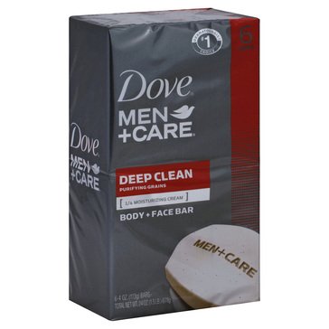 Dove Men+Care Deep Clean Bar Soap 6-Pack 7.5oz