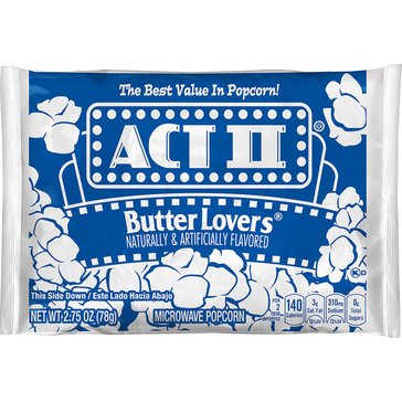 Act II Butter Lovers Popcorn, 2.75oz