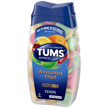 TUMS Ultra Strength 1000mg Antacid Fruit Chews, 72-count