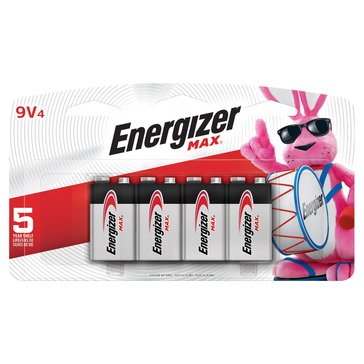 Energizer Max 9V Battery- 4 Pack