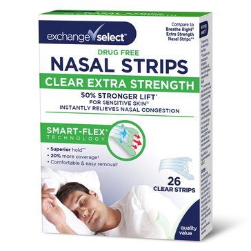 Exsel Clear Meduim Nasal Strips, 26-count