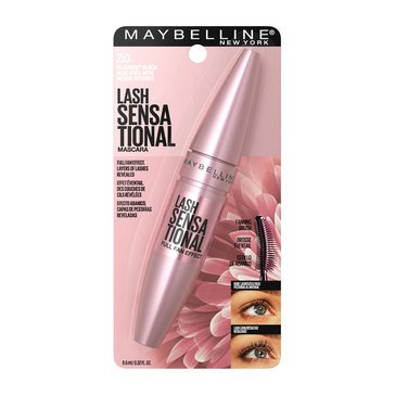Maybelline Lash Sensational Washable Mascara Makeup, Blackest Black