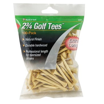 World of Golf 23/4 100 pack Natural Tees