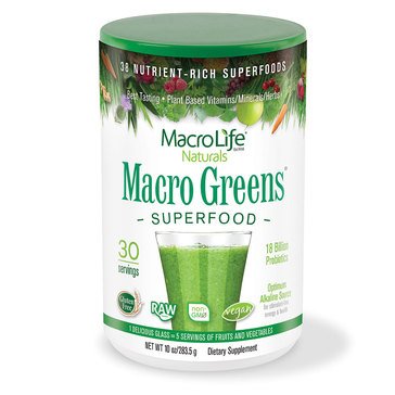 Macrolife Macro Greens Superfood Powder,  30-servings