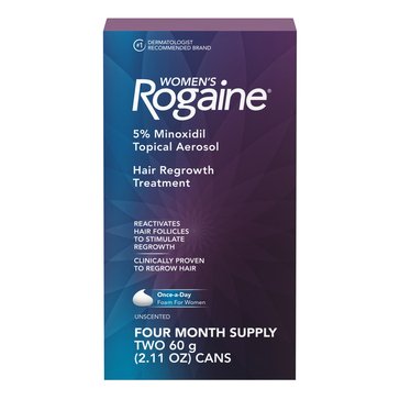 Women's Rogaine 5% Minoxidil Foam Hair Regrowth Treatments 4-Month Supply 2.11oz