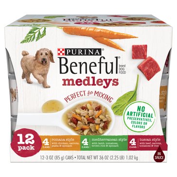 Purina Beneful Medley Variety Pack Dog Food, 12 count