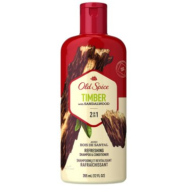 Old Spice Timber 2-in-1 Shampoo and Conditioner 12oz