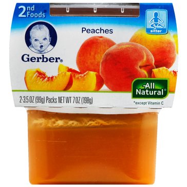 Gerber 2nd Foods Peach, 2 Pack