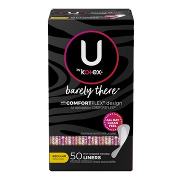 U by Kotex Barely There Ultra Thin Invisible Feeling Unscented Pantiliners, 50-count