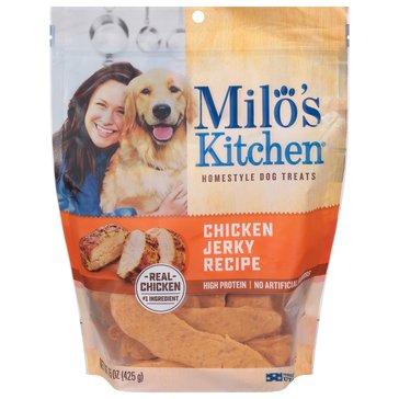 Milo's Kitchen Chicken Jerkey Strips Dog Treats, 15oz