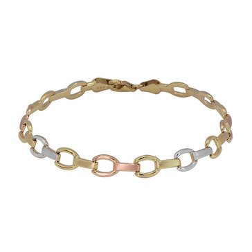 10K Tri-Color Open Link Bracelet