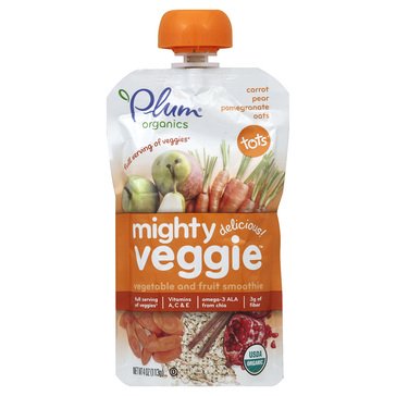 Plum Organics Tots Carrots, Pear, Pomegranate & Oats Toddler Food Pouch, 4oz